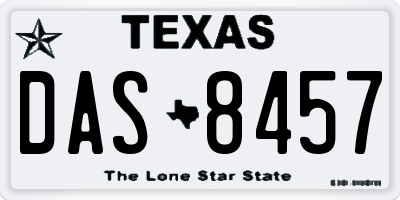 TX license plate DAS8457