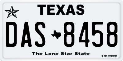 TX license plate DAS8458