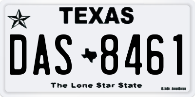 TX license plate DAS8461