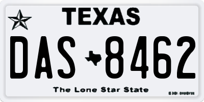 TX license plate DAS8462