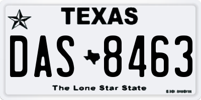 TX license plate DAS8463