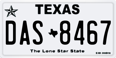 TX license plate DAS8467