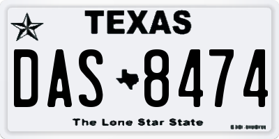 TX license plate DAS8474