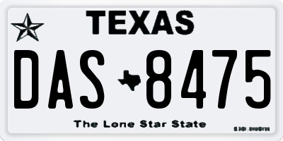 TX license plate DAS8475