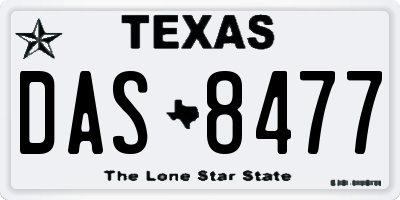 TX license plate DAS8477
