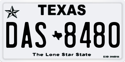 TX license plate DAS8480