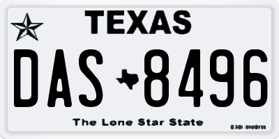 TX license plate DAS8496