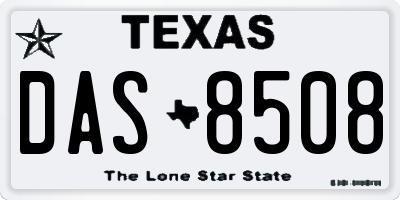 TX license plate DAS8508