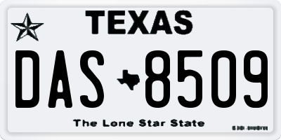 TX license plate DAS8509