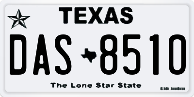 TX license plate DAS8510