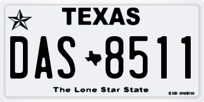 TX license plate DAS8511