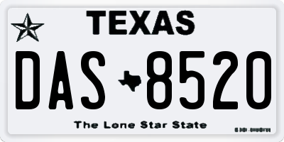 TX license plate DAS8520