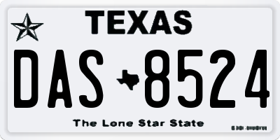TX license plate DAS8524
