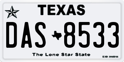 TX license plate DAS8533