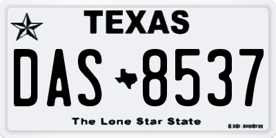 TX license plate DAS8537