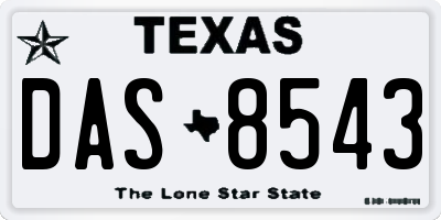 TX license plate DAS8543