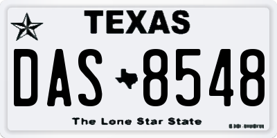 TX license plate DAS8548