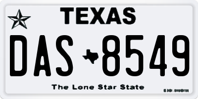 TX license plate DAS8549