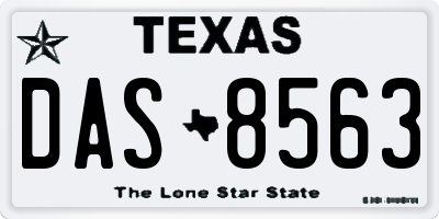 TX license plate DAS8563