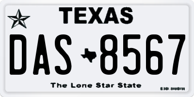 TX license plate DAS8567