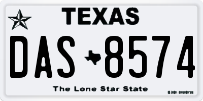 TX license plate DAS8574