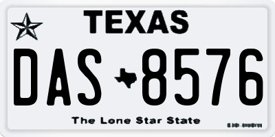 TX license plate DAS8576