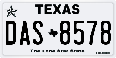 TX license plate DAS8578