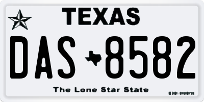 TX license plate DAS8582