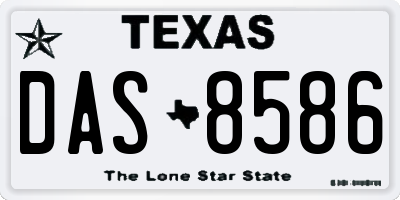 TX license plate DAS8586