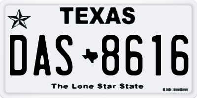 TX license plate DAS8616