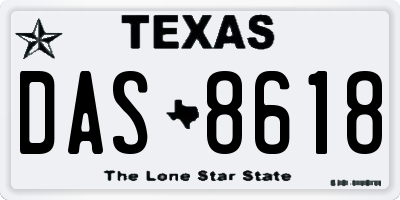 TX license plate DAS8618
