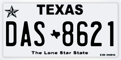 TX license plate DAS8621