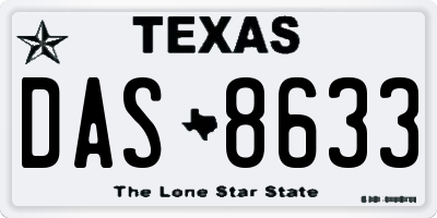 TX license plate DAS8633