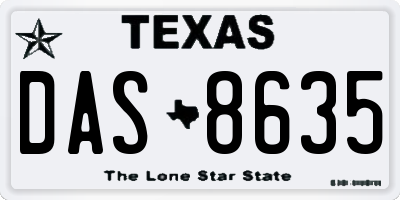 TX license plate DAS8635