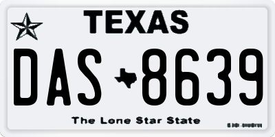 TX license plate DAS8639