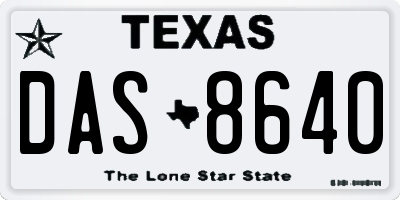 TX license plate DAS8640