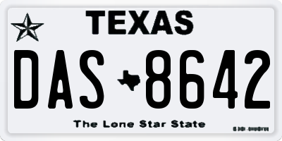 TX license plate DAS8642