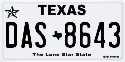 TX license plate DAS8643