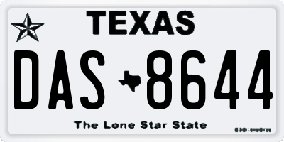 TX license plate DAS8644