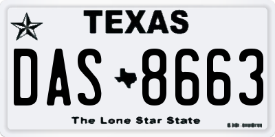 TX license plate DAS8663