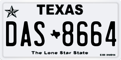 TX license plate DAS8664