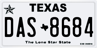 TX license plate DAS8684