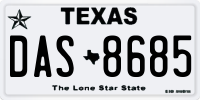 TX license plate DAS8685
