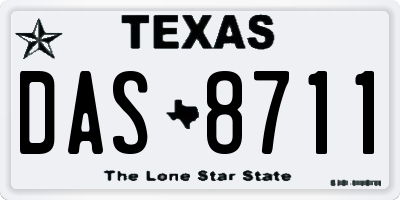 TX license plate DAS8711