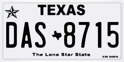 TX license plate DAS8715