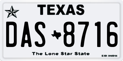 TX license plate DAS8716