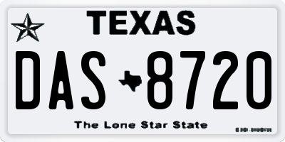 TX license plate DAS8720