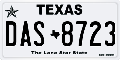 TX license plate DAS8723