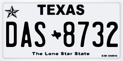 TX license plate DAS8732