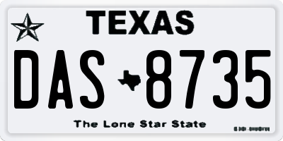 TX license plate DAS8735